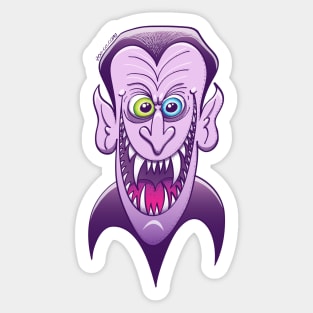 Evil Dracula laughing maliciously Sticker